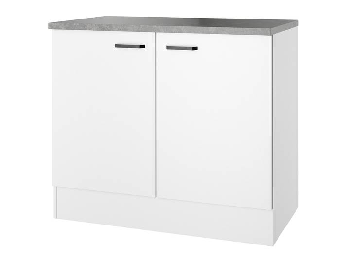 Meuble sous évier sans évier 100 x 88 x 60cm Blanc/Blanc
