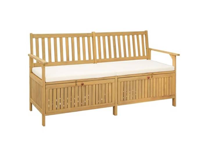 Aufbewahrungsbank Garten 2-Sitzer 170x63x84 cm Rechteckig mit Stauraum Stauraum unter Sitzfläche, ergonomische Rückenlehne, wetterfest, pflegeleicht, modernes Design
