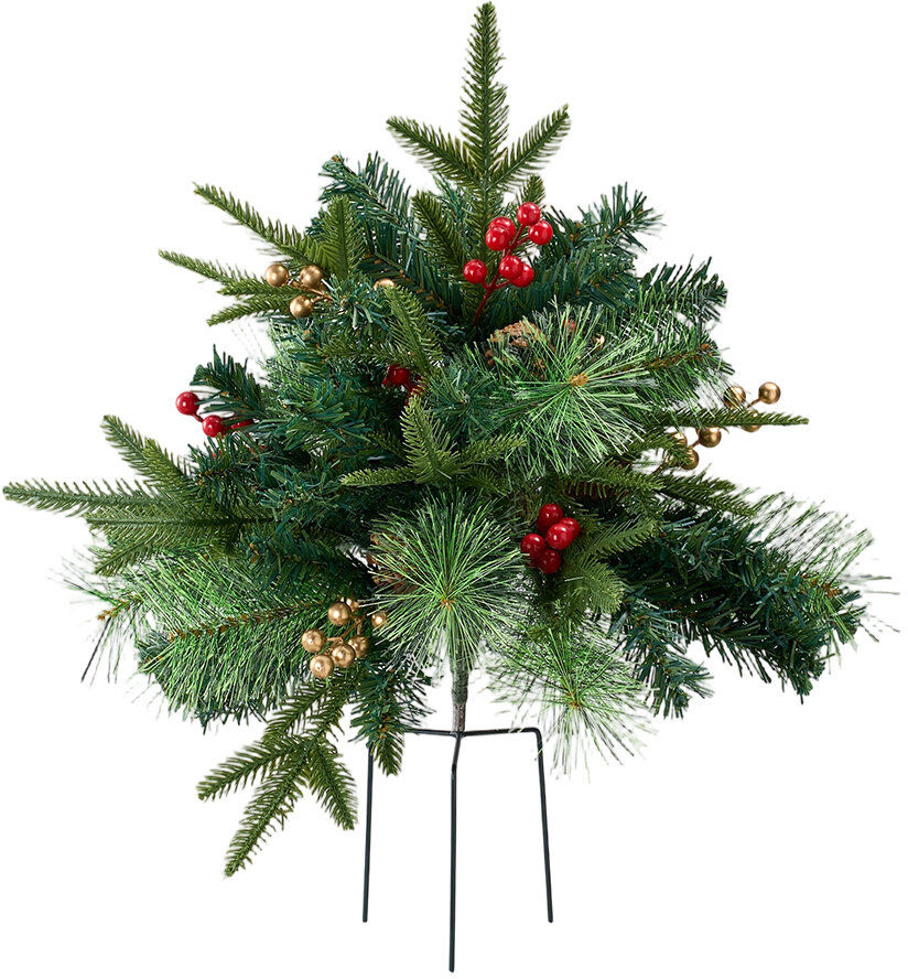 Lily Manor 1.8' H Lighted Artificial Pine Christmas Tree Green 1.8' H X 1.44'