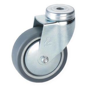 Dörner+Helmer Apparaterolle 773200C, mit Rückenloch, 75mm Ø, Tragkraft 50 kg, Lenkrolle aus TPE