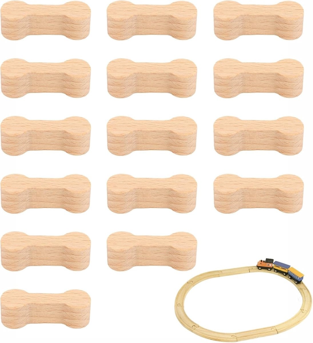 15-delige houten spoorweg accessoires voor railindelingen en assemblage