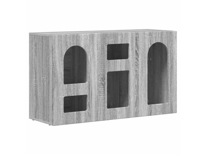 GFMGUEMV Sideboard Grau Sonoma 100x35x59 cm Holzwerkstoff Mit Regalen Rechteckig, pflegeleicht, EASY-CLEAN, standfest, vielseitig, für Innenräume