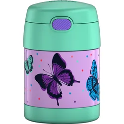 Thermos Isolier-Speisegefäss FUNTAINER Food Jar Schmetterlinge, Fassungsvermögen: 0,3 L, doppelwandiger, Lunchbox, Rosa, Mehrfarbig