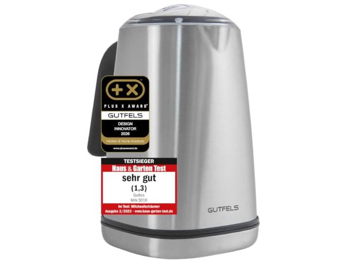 GUTFELS Milchaufschäumer MILK 5010 Elektrisch - Edelstahl, 350 ml