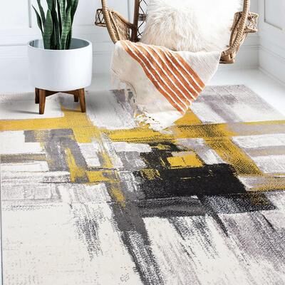 World Rug Gallery Modern Abstract Art Area Rug