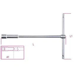 BETA, Sechskantschlüssel, 009490008 949 8-T-Griff Tiefsteckschlüssel 8 mm