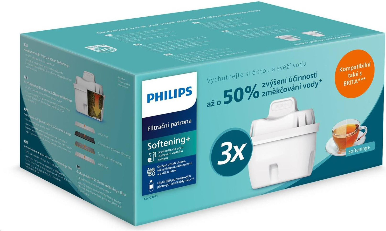 Philips Softening+ AWP230, 3-pack