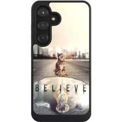Nivocase Hülle für Samsung Galaxy S25 Handyhülle NIVOcore Case Schwarz Motivation Tiere Tiger (Samsung Galaxy S25), Smartphone Hülle, Schwarz