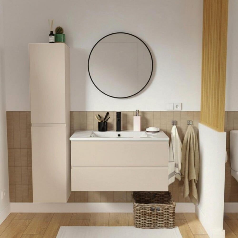 Mob In Ensemble meuble simple vasque 80cm Beige 80x46x45cm