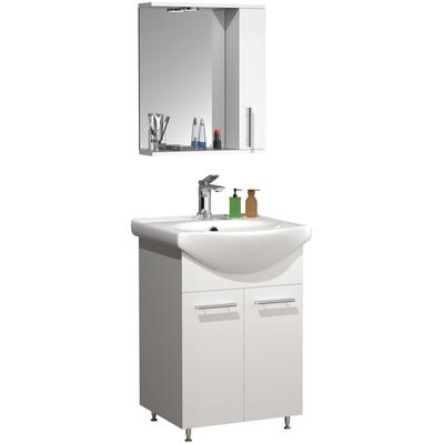 Waschtisch VCM "3tlg Waschplatz Waschtisch Spiegelschrank Lisalo M", weiß, B:55cm T:45cm, Waschtische, Waschtisch