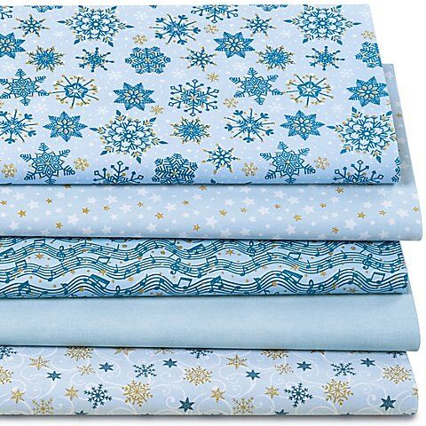 Patchwork- und Quiltpaket "Christmas", hellblau