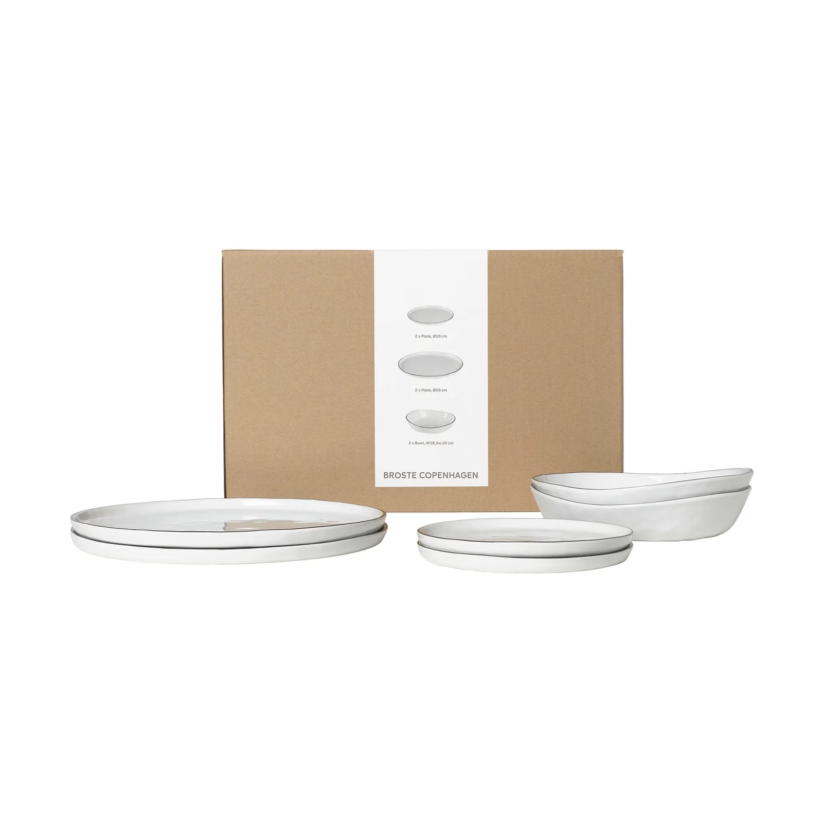 Broste Copenhagen Nordisch Zout diner set voor twee personen, 6-delig