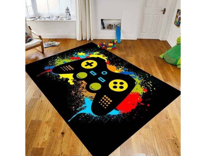 Tapis de gamer pour garçon - Manette de jeu - Tapis de salon - Tapis de jeu pour chambre à coucher - Tapis pour garçon -