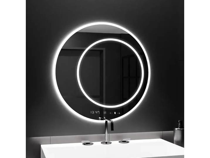 Miroir Led Rond 60 Desembuage Horloge Et Thermometre Gradable