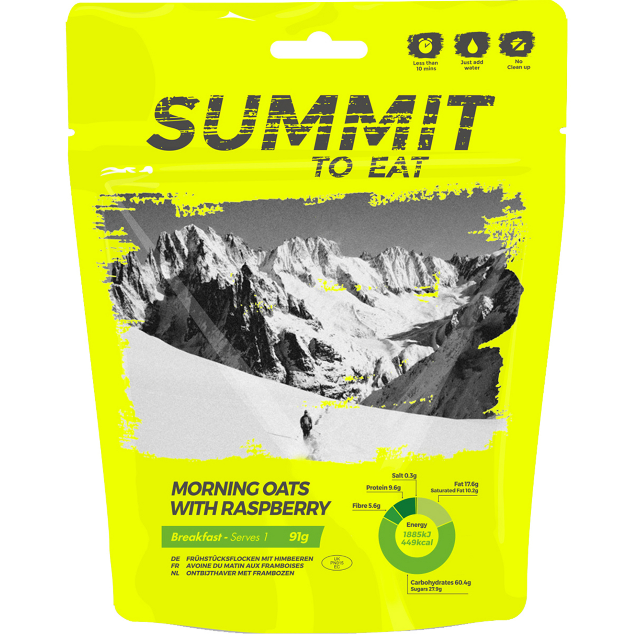 Summit To Eat Müsli mit Himbeeren Trekkingnahrung gelb Größe 91g
