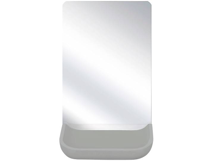 Kosmetikspiegel KLEINE WOLKE Tray Mirror , grau (platin), B:12cm H:17,3cm T:11cm, Glas, Polyresin (Kunststein), Spiegel, Kosmetikspiegel, mit Schmuckschale