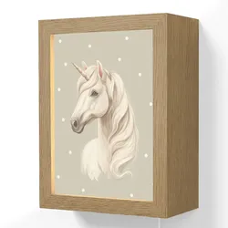 WANDLEUCHTE Einhorn - Weiß - Punkte Wandlampe 15x20 cm Wandlampe