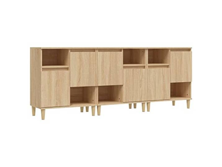 KGFHERENB 3er Set Sideboard Sonoma-Eiche 60x35x70 cm Kommode mit Türen Vielseitiges 3er Set Anrichte für Wohnzimmer und Schlafzimmer, 4 Fächer bieten Ordnung für Bücher und Dekoartikel.