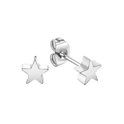 Paar Ohrstecker FIRETTI "Schmuck Geschenk Ohrschmuck Stern", silber (edelstahlfarben), Ohrringe, Damen, 5,5mm, Edelstahl