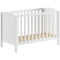 BABYBETT 60x120 Kamila Weiß Kiefer höhenverstellbar