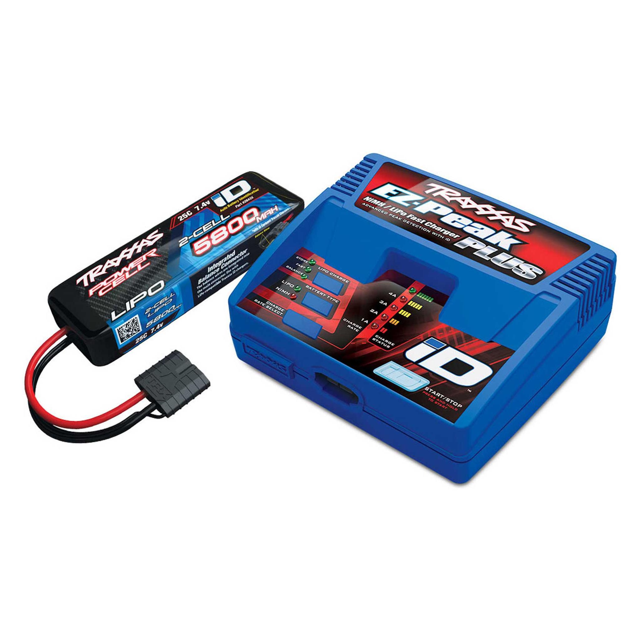 Traxxas EZ-Peak Plus-Lader 2970G + 1x 2S Lipo 5800mAh 2843X EU-Version / Ergänzungs-Paket (TRX2992GX)
