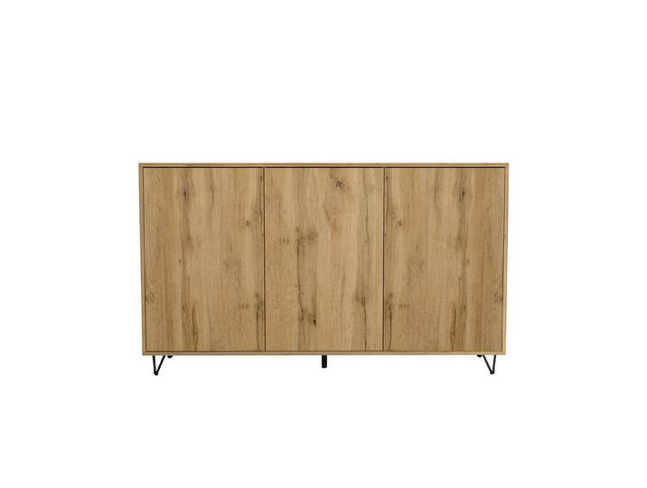InnoFurn Sideboard Elisa, Kommode mit 3 Türen Push-to-Open, Made in Germany, Moderner Schrank