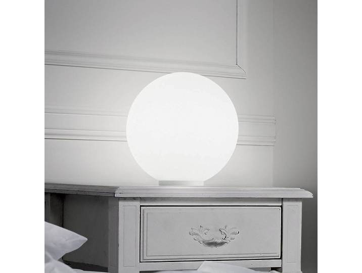 IDEAL LUX Tischlampe Mapa, weiß / opal, für Wohn- / Esszimmer, Glas, Tischlampe