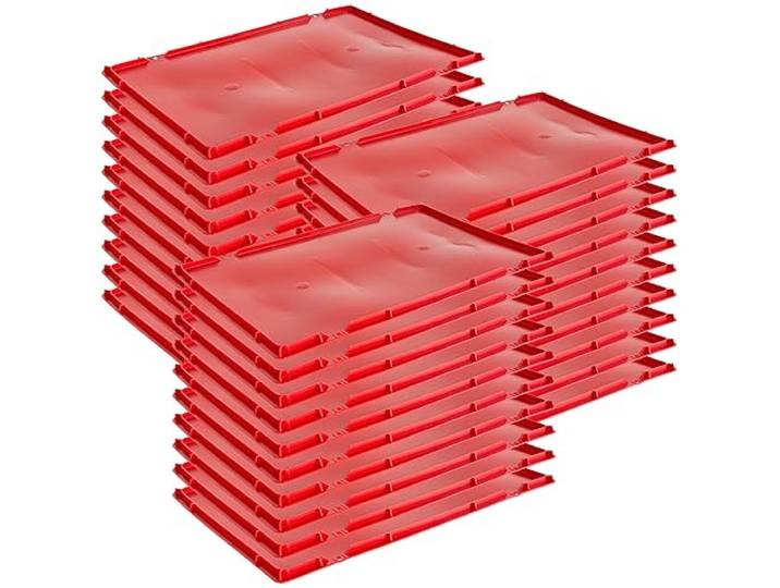Deckel Eurobox 1-30 x Deckel Fleischerkiste 40 x 60 cm Deckel Fleischkiste Deckel Metzgerkiste Deckel Stapelkiste Eurokasten 40 x 60 cm Rot Auswahl Kingpower, Anzahl:30