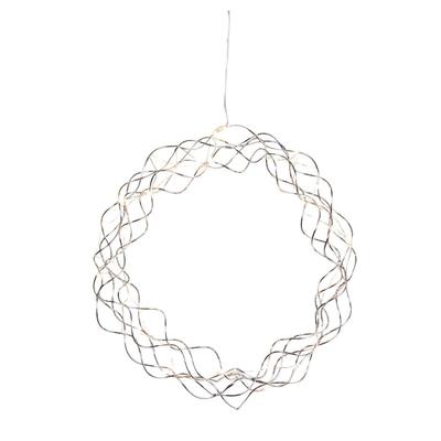 StarTrading LED Lichtkranz Dekokranz Türkranz Wandkranz 30 LED D: 35cm in silber