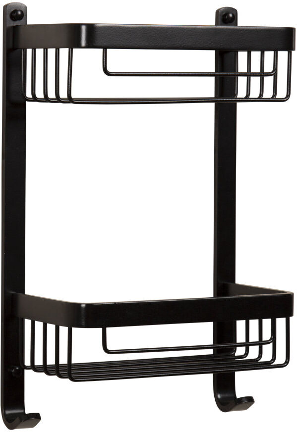 Croydex Aluminium Storage Wall Bathroom Shelves Black 39cm H X 25.5cm W X 12.5cm D