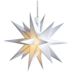 Decotrend, Weihnachtsbeleuchtung, Kunststoff-LED-Stern Trafo 18 Zacken Ø12cm weiss