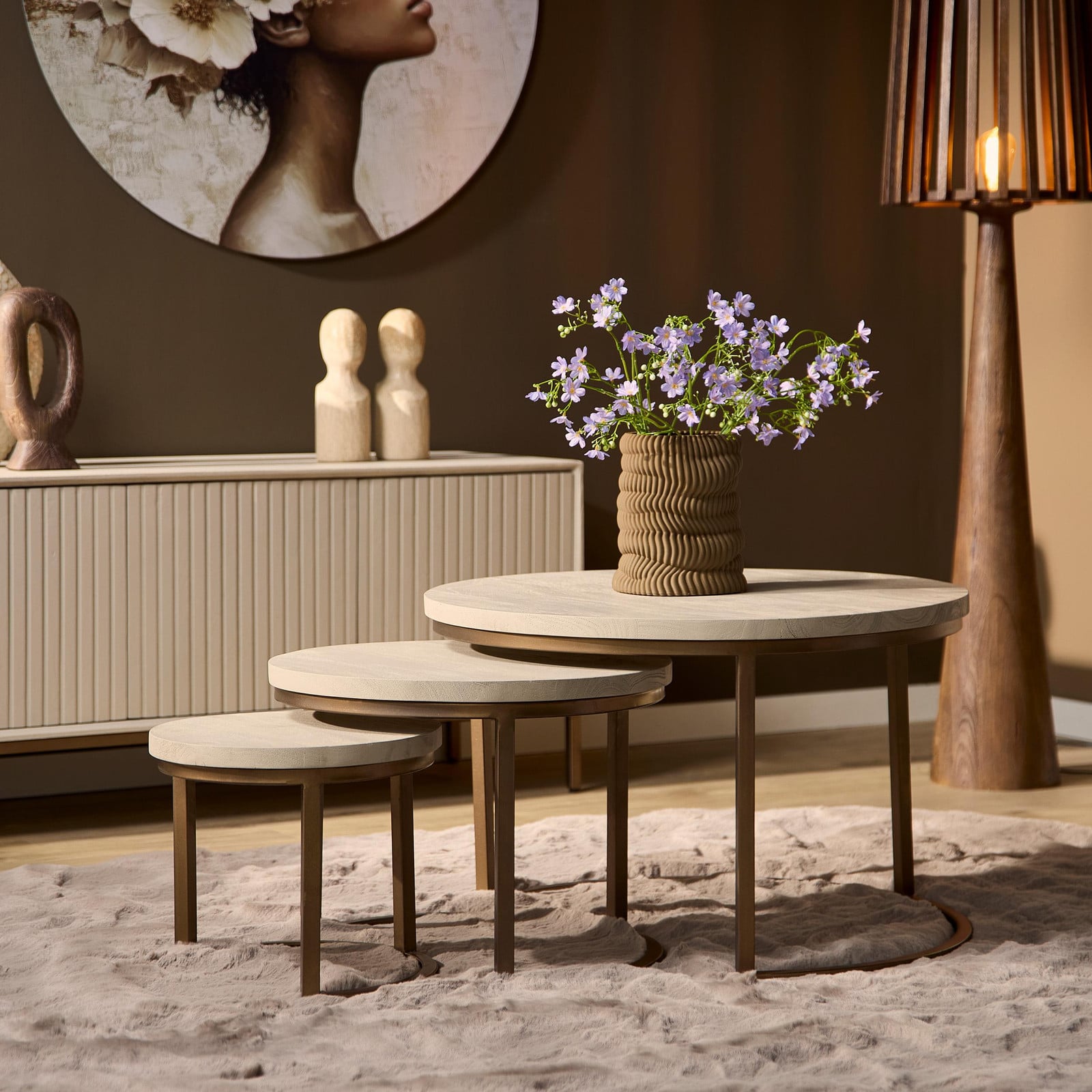 StarFurn Salontafel Madison Zand set van 3