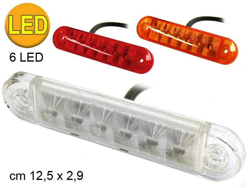 FANALE LATERALE SIDE- MARKER "FULL IMMERSION" 6 LED ARANCIO