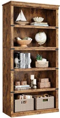 Garvee "67.4"" Wooden 5-Tier Bookcase, Open Display Storage Bookshelf"
