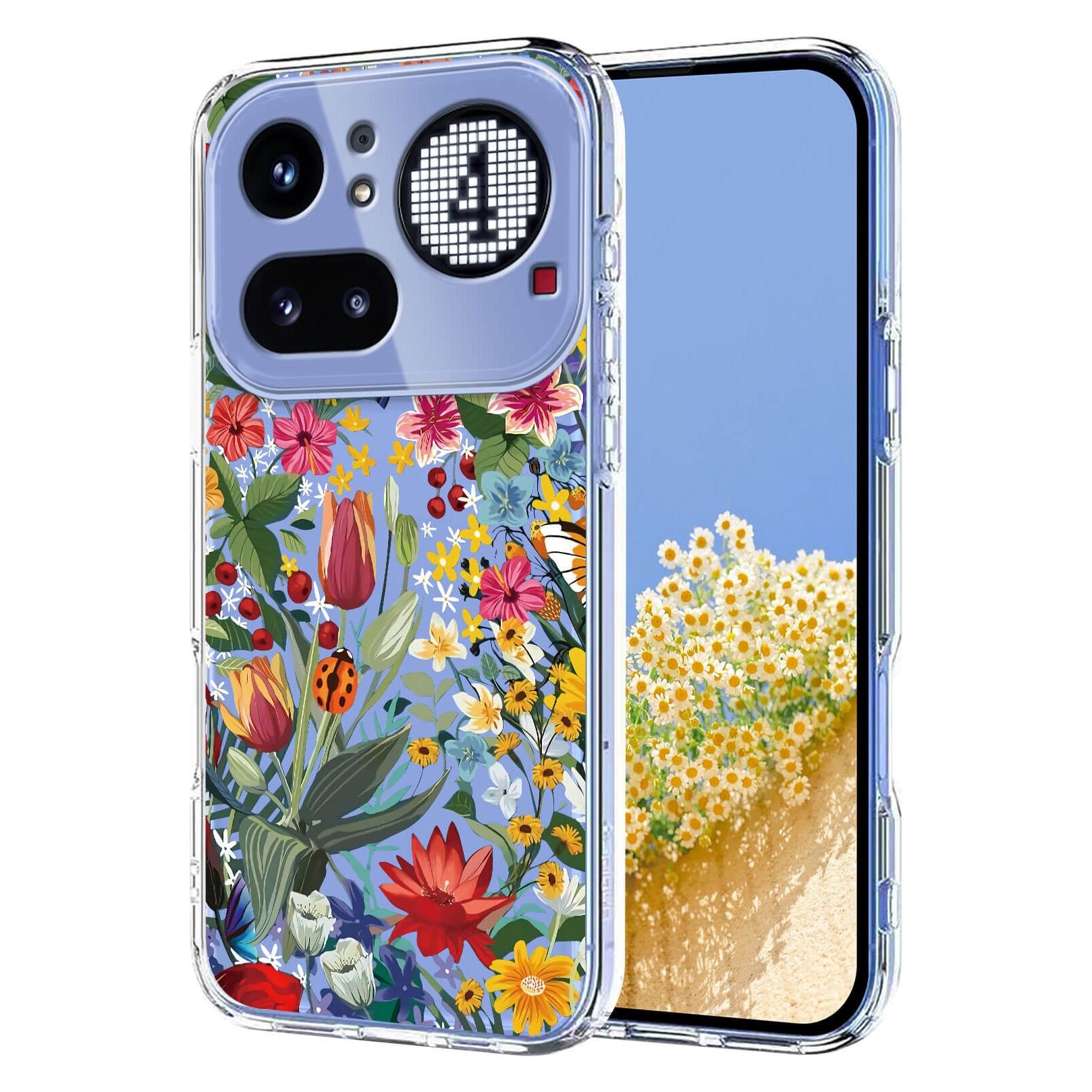 Cover-Discount Nothing Phone (4a) Pro - Silikon Gummi Hülle Blumen (Nothing Phone (4a) Pro) (78703941)