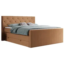 BOXSPRINGBETT KING VELEN 140/200 Orange Struktur - H3
