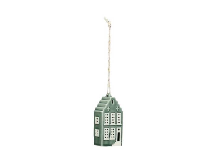 Hanger, porselein, puntgevelhuis, groen