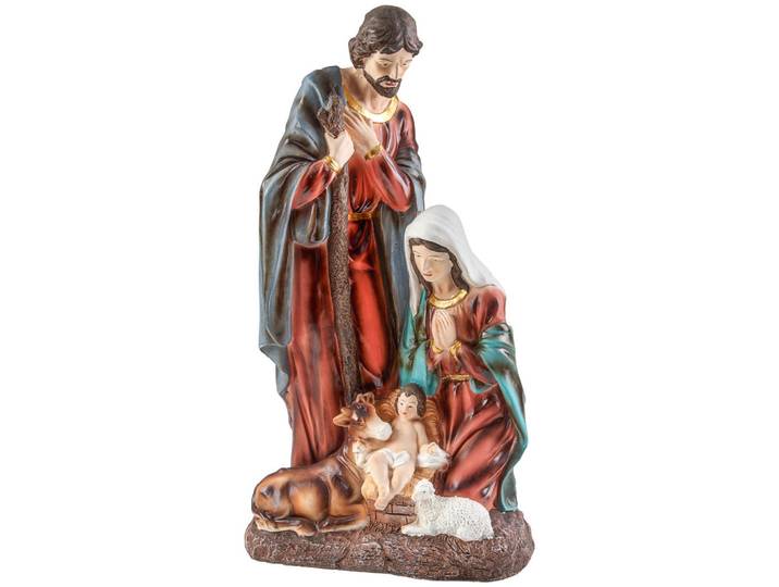 Krippenfigur, Mehrfarbig, Kunststoff, Stein, 38.5x71x21 cm, Dekoration, Weihnachtsdekoration, Winterdeko