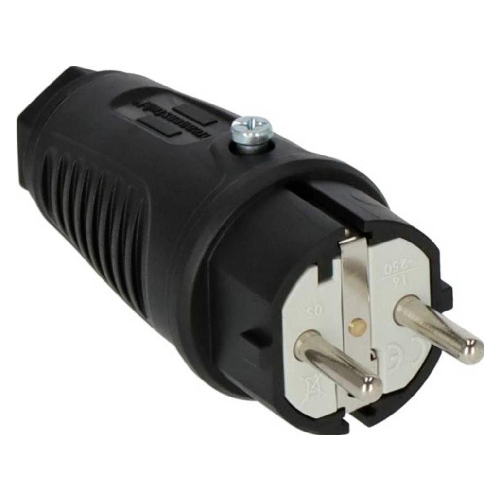Brennenstuhl 1082040020 Elektrischer Netzstecker Type E/F Schwarz (1082040020)