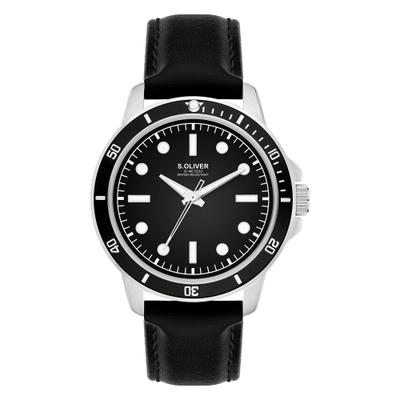Quarzuhr S.OLIVER "Elegant Silicone", schwarz, Armbanduhren, Herren, Quarzuhr, Armbanduhr, Herrenuhr, analog
