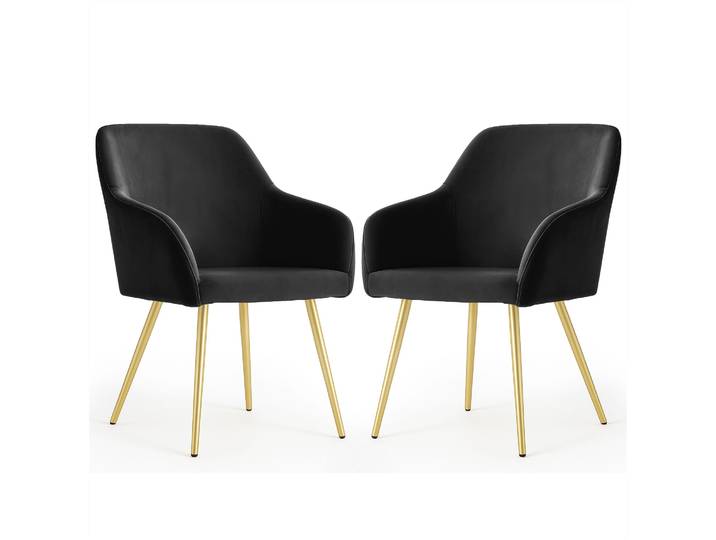 Stuhl Set – ESTELLE – Schwarz – Gold