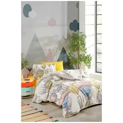 BigBuy, Kinderbettwäsche, Bettbezug-Set Senf King size 3 Stücke (240 x 220 cm, 60 x 60 cm)