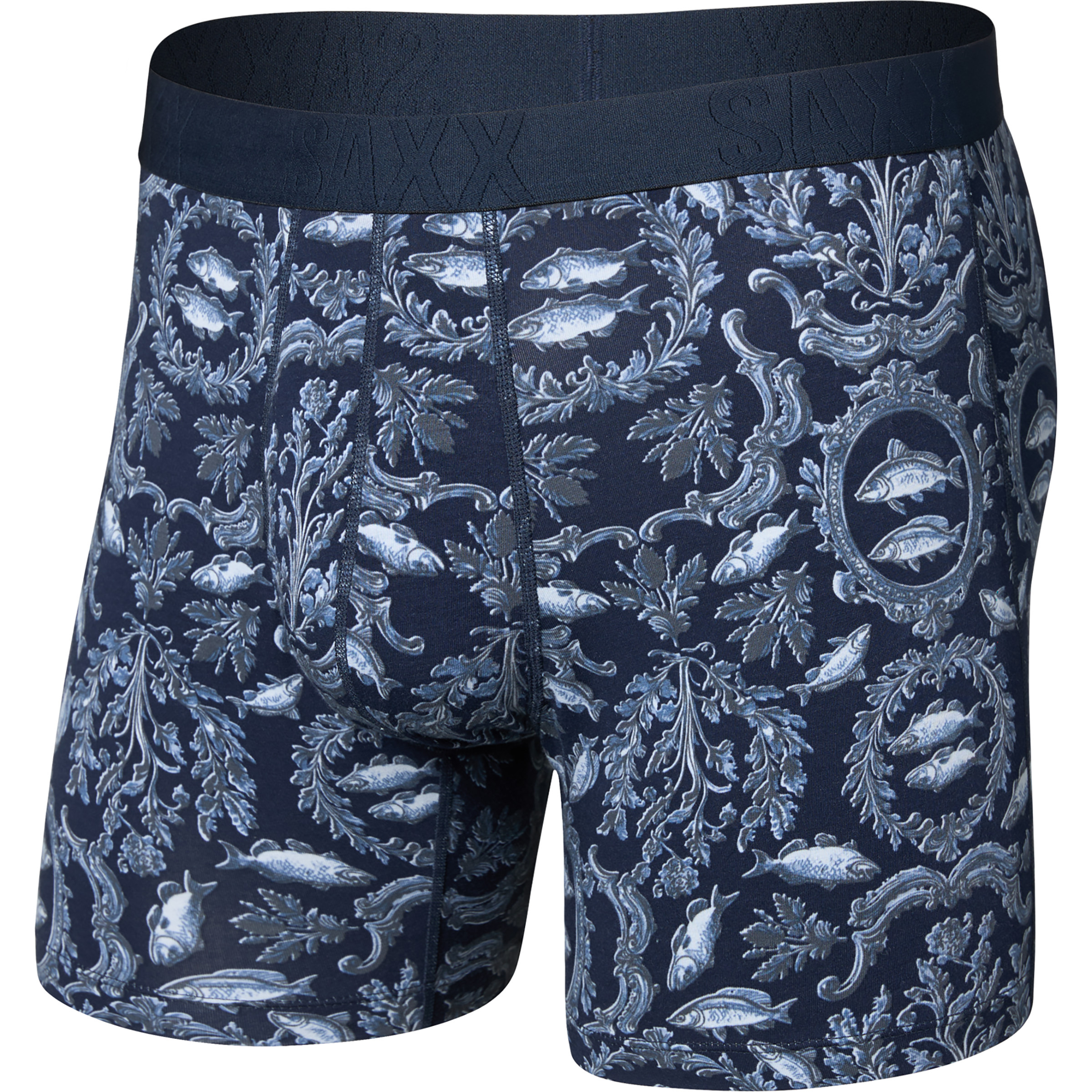 Saxx Underwear Droptemp Cooling Brief Fly Boxer Herren Kurze Unterhose backsplash-dark ink Größe M Hautfreundlich