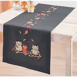 Stickläufer "Eulen Herbst"
