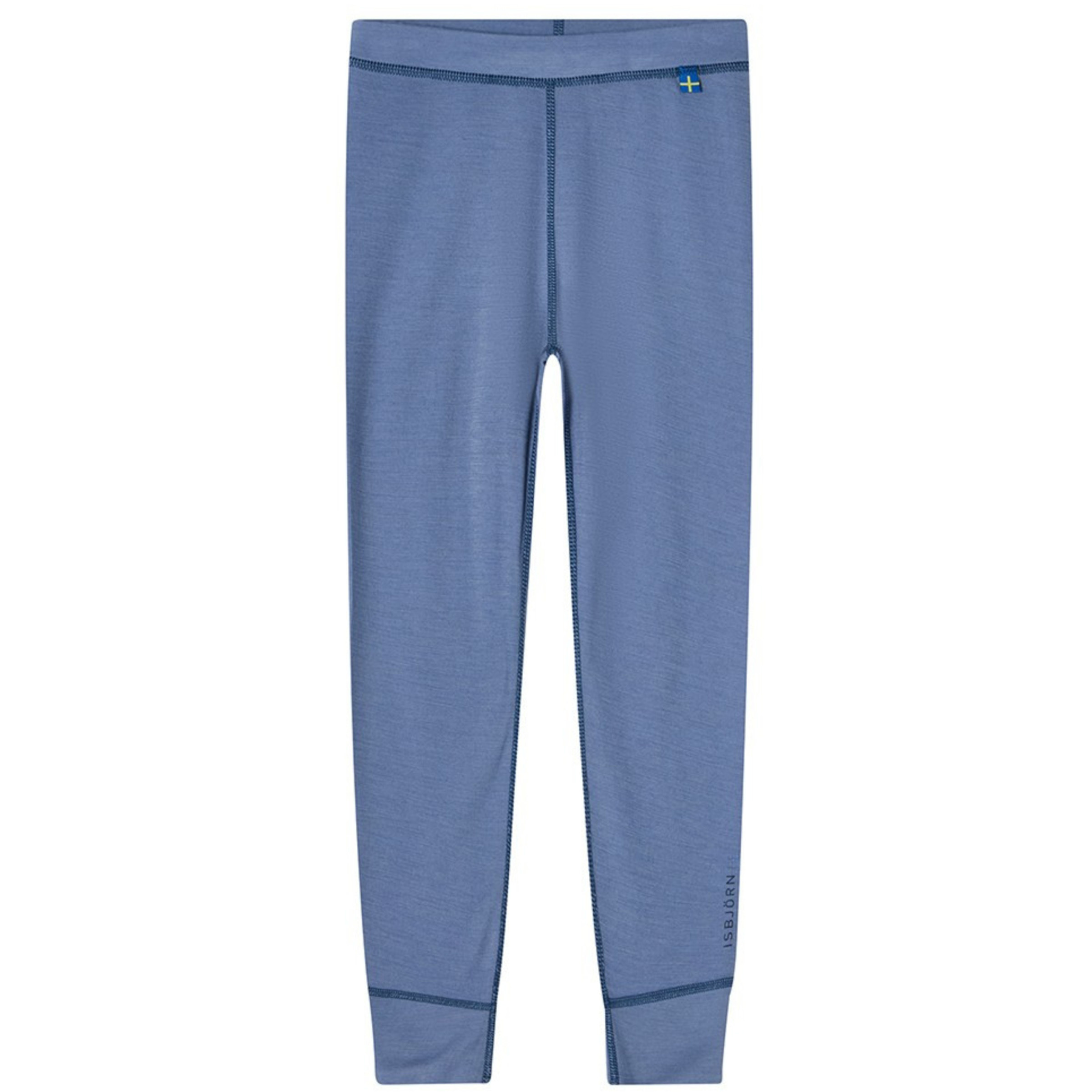 Isbjörn of Sweden Husky Long John Hose Kinder Skiunterwäsche blau Größe 122 Skifahren Geruchsneutralisierend Merinowolle