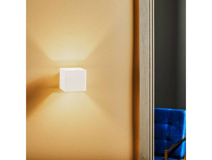 Casablanca Wandleuchte CUBE, dimmbar, weiß / opal, für Wohn- / Esszimmer, Glas, Design