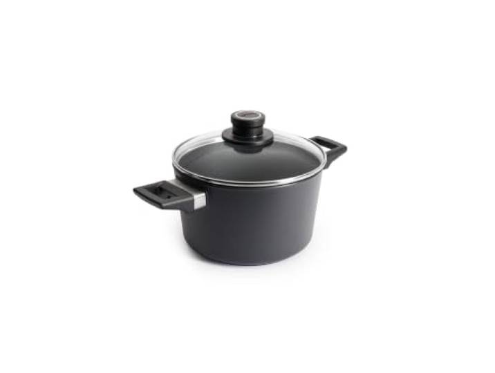 WOLL D-Lite Kochtopf 20cm 3,2L Glasdeckel Induktion Antihaft PFAS-frei QXP Beschichtung, Aluminiumguss, backofenfest, spülmaschinengeeignet, zwei Seitengriffe, langlebig, pflegeleicht