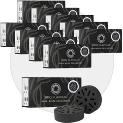 40x BBQ Flavour Quick Koko Briketts Kokos mit Anzündhilfe 45 bis 60 Minuten Bren...