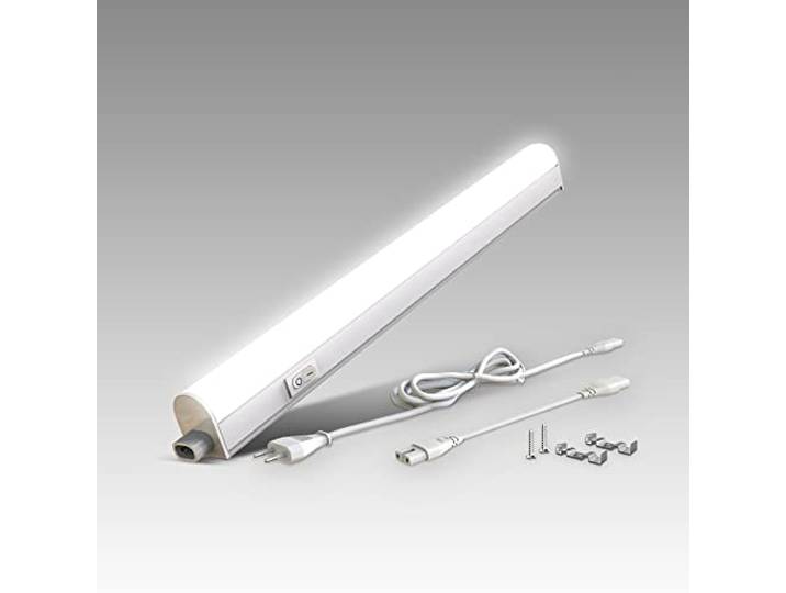 B.K.Licht - LED Leiste mit Ein-Ausschalter, neutralweiße Lichtfarbe, erweiterbar, Unterbauleuchte Küche, LED Lichtleiste Küche, Schrankbeleuchtung, Küchenlampe, Beleuchtung, 31,3x2,2x3 cm, Weiß