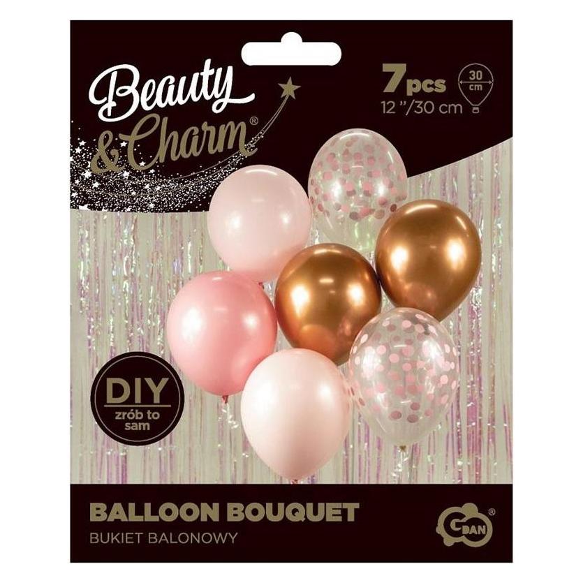 GoDan B&C Luftballons, Blumenstrauss in Rosa und Kupfer, 7 Stück (7x) (47594723)